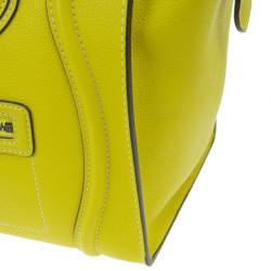Pre Owned Celine Yellow Leather Mini Luggage Tote
