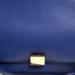 Pre Owned Celine Blue Leather and Suede Medium Trapeze Tote