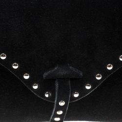 Pre Owned Celine Black Suede Studded Shoulder Bag