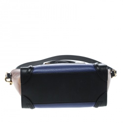 Pre Owned حقيبة يد سيلين نانو لاغدغ سويدي وجلد ثلاثية اللون