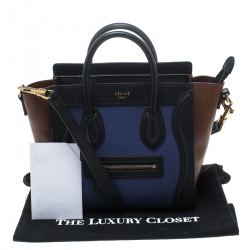 Pre Owned حقيبة يد سيلين نانو لاغدغ سويدي وجلد ثلاثية اللون