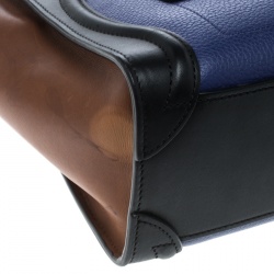 Pre Owned حقيبة يد سيلين نانو لاغدغ سويدي وجلد ثلاثية اللون