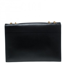 Pre Owned Celine Black Leather Pocket Envelope Shoulder Bag