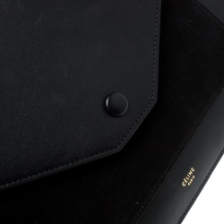 Pre Owned Celine Black Leather Pocket Envelope Shoulder Bag