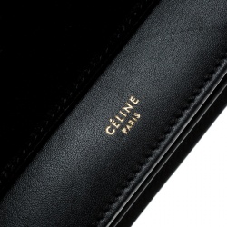 Pre Owned Celine Black Leather Pocket Envelope Shoulder Bag