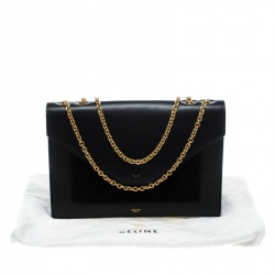 Pre Owned Celine Black Leather Pocket Envelope Shoulder Bag
