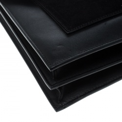 Pre Owned Celine Black Leather Pocket Envelope Shoulder Bag