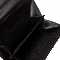 Pre Owned Celine Brown Monogram Macadam Canvas Compact Wallet