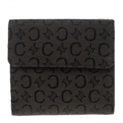 Pre Owned Celine Brown Monogram Macadam Canvas Compact Wallet