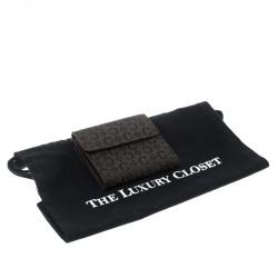 Pre Owned Celine Brown Monogram Macadam Canvas Compact Wallet