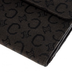 Pre Owned Celine Brown Monogram Macadam Canvas Compact Wallet