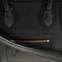 Pre Owned Celine Black Leather Nano Luggage Top handle Bag