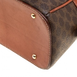 Pre Owned Céline Brown Coated Canvas and Leather Macadam Satchel