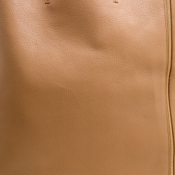 Pre Owned Celine Brown Leather Vertical Zipper Gusset Cabas Tote