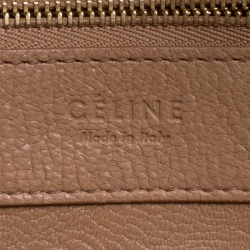 Pre Owned Celine Brown Leather Vertical Zipper Gusset Cabas Tote