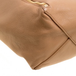 Pre Owned Celine Brown Leather Vertical Zipper Gusset Cabas Tote