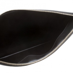 Pre Owned Celine White/Black Leather Large Coeur Clutch