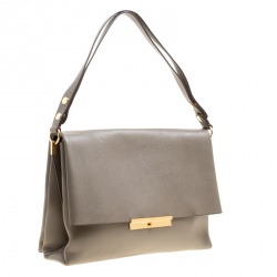 Pre Owned Celine Beige Leather Blade Flap Bag