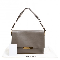 Pre Owned Celine Beige Leather Blade Flap Bag