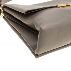 Pre Owned Celine Beige Leather Blade Flap Bag