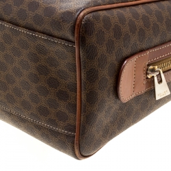 Céline Brown Macadam Coated Canvas  Boston Bag