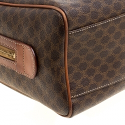 Céline Brown Macadam Coated Canvas  Boston Bag