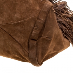 Celine Brown Suede Fringed Dimitri Hobo