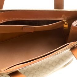 مملوكة مسبقًا Celine Beige/Brown Coated Canvas and Leather Macadam Zip Tote