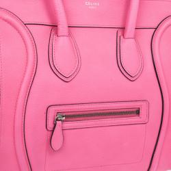 Pre Owned Celine Fluo Pink Mini Luggage Tote