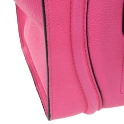 Pre Owned Celine Fluo Pink Mini Luggage Tote