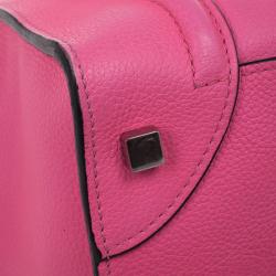 Pre Owned Celine Fluo Pink Mini Luggage Tote