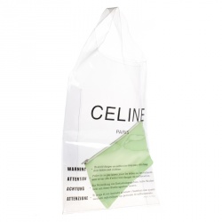 Pre Owned Celine Transparent Plastic Bag with Zip Pouch Clutch
