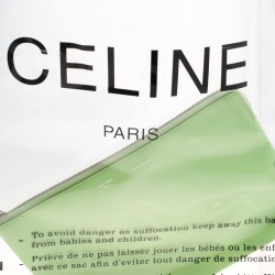 Pre Owned Celine Transparent Plastic Bag with Zip Pouch Clutch