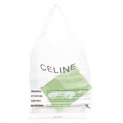 Pre Owned Celine Transparent Plastic Bag with Zip Pouch Clutch