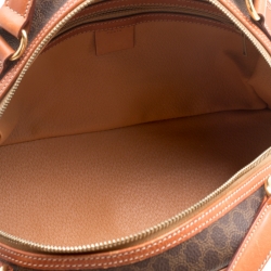Pre Owned Céline Brown Coated Canvas and Leather Macadam Satchel