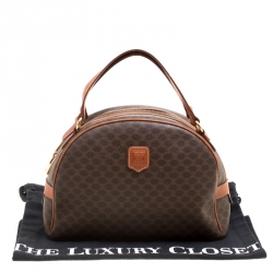 Pre Owned Céline Brown Coated Canvas and Leather Macadam Satchel
