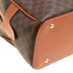Pre Owned Céline Brown Coated Canvas and Leather Macadam Satchel