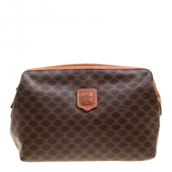 Celine Brown Macadam Coated Canvas Pouch