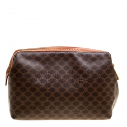 Celine Brown Macadam Coated Canvas Pouch