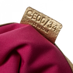 Pre Owned Celine Pink Macadam Canvas Vintage Shoulder Bag