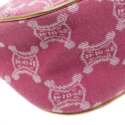 Pre Owned Celine Pink Macadam Canvas Vintage Shoulder Bag
