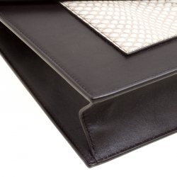 Pre Owned Celine Tri Color Leather and Snakeskin Envelope Chain Clutch