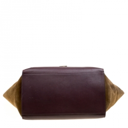 Pre Owned Celine Tri Color Leather and Suede Large Trapeze Bag