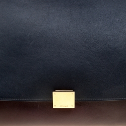Pre Owned Celine Tri Color Leather and Suede Large Trapeze Bag