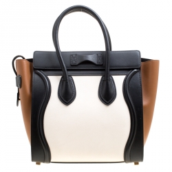 Celine Tricolor Leather Micro Luggage Tote