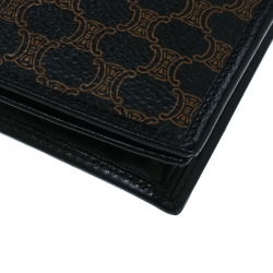 Pre Owned Celine Black Coated Canvas Macadam Wallet