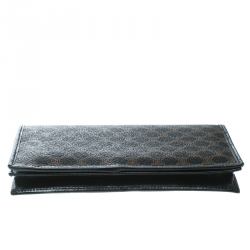 Pre Owned Celine Black Coated Canvas Macadam Wallet