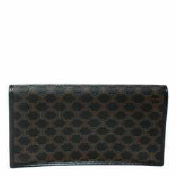 Pre Owned Celine Black Coated Canvas Macadam Wallet