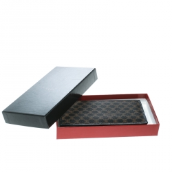 Pre Owned Celine Black Coated Canvas Macadam Wallet