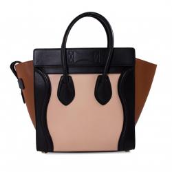 Pre Owned Celine Tricolor Leather Micro Luggage Tote